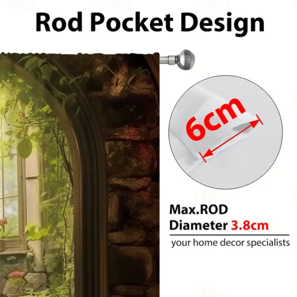 2 Panels Fantasy Room Curtain Drapes Blackout Curtain For Living Room Bedroom Kitchen Window Treatments Thermal Insulated Room Darkening