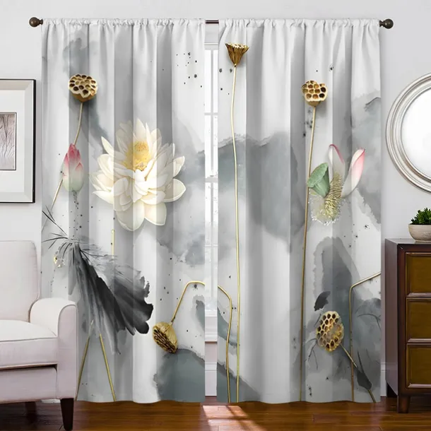 2 Panels Golden Roses Curtain Drapes Blackout Curtain For Living Room Bedroom Kitchen Window Treatments Thermal Insulated Room Darkening