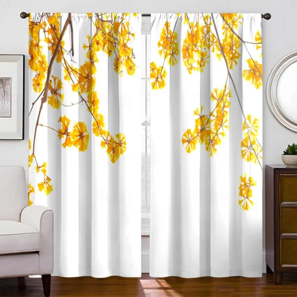 2 Panels Golden Roses Curtain Drapes Blackout Curtain For Living Room Bedroom Kitchen Window Treatments Thermal Insulated Room Darkening