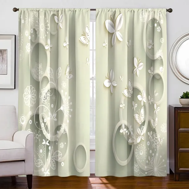 2 Panels Golden Roses Curtain Drapes Blackout Curtain For Living Room Bedroom Kitchen Window Treatments Thermal Insulated Room Darkening