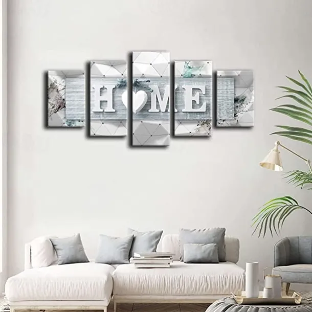 5 Panels Landscape Prints Posters/Picture Beach Blue Sea Sunset Modern Wall Art Wall Hanging Gift Home Decoration Rolled Canvas No Frame Unframed Unstretched