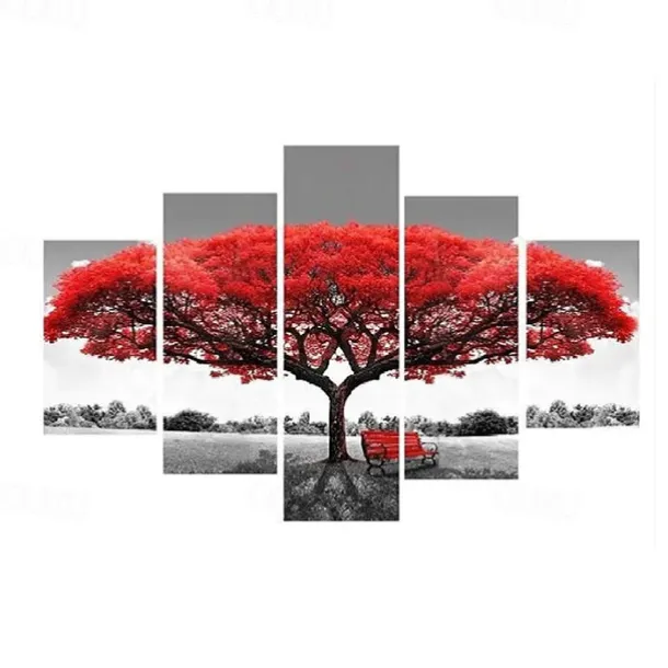 5 Panels Landscape Prints Posters/Picture Beach Blue Sea Sunset Modern Wall Art Wall Hanging Gift Home Decoration Rolled Canvas No Frame Unframed Unstretched