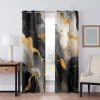 2 Panels Marble Pattern Curtain Drapes 100% Blackout Curtain For Living Room Bedroom Kitchen Window Treatments Thermal Insulated Room Darkening