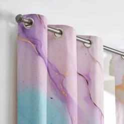 2 Panels Marble Pattern Curtain Drapes 100% Blackout Curtain For Living Room Bedroom Kitchen Window Treatments Thermal Insulated Room Darkening