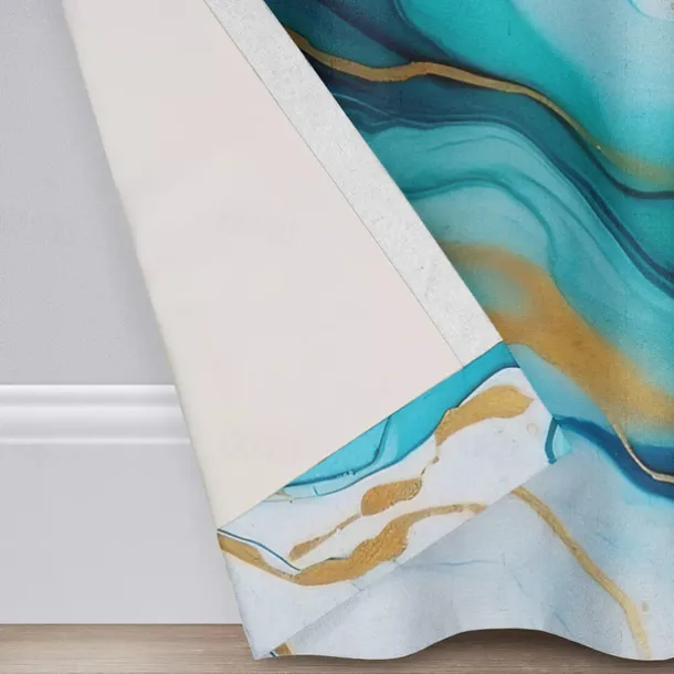 2 Panels Marble Pattern Curtain Drapes 100% Blackout Curtain For Living Room Bedroom Kitchen Window Treatments Thermal Insulated Room Darkening