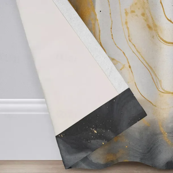 2 Panels Marble Pattern Curtain Drapes 100% Blackout Curtain For Living Room Bedroom Kitchen Window Treatments Thermal Insulated Room Darkening