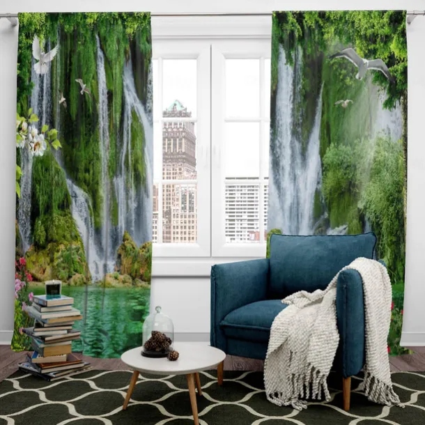 2 Panels Nature Forest Curtain Drapes Blackout Curtain For Living Room Bedroom Kitchen Window Treatments Thermal Insulated Room Darkening