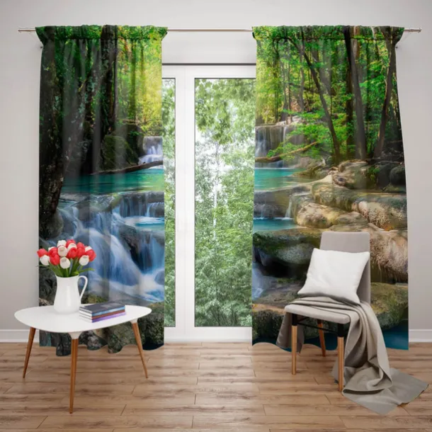 2 Panels Nature Forest Curtain Drapes Blackout Curtain For Living Room Bedroom Kitchen Window Treatments Thermal Insulated Room Darkening