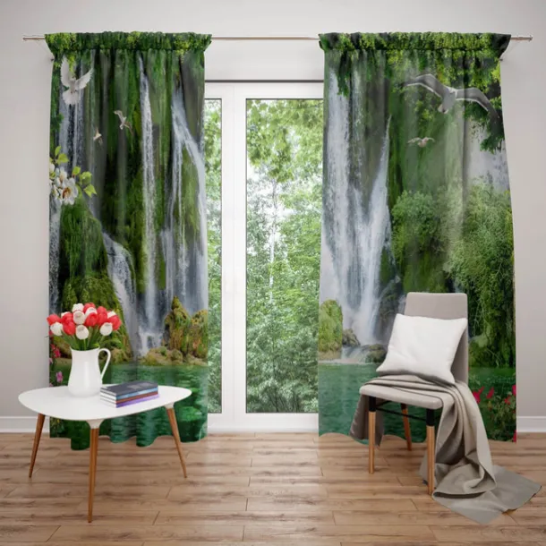 2 Panels Nature Forest Curtain Drapes Blackout Curtain For Living Room Bedroom Kitchen Window Treatments Thermal Insulated Room Darkening