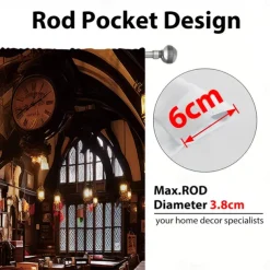 2 Panels Vintage Bar Curtain Drapes Blackout Curtain For Living Room Bedroom Kitchen Window Treatments Thermal Insulated Room Darkening