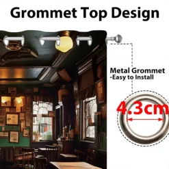 2 Panels Vintage Bar Curtain Drapes Blackout Curtain For Living Room Bedroom Kitchen Window Treatments Thermal Insulated Room Darkening