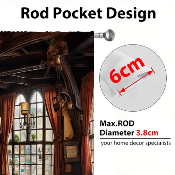 2 Panels Vintage Bar Curtain Drapes Blackout Curtain For Living Room Bedroom Kitchen Window Treatments Thermal Insulated Room Darkening