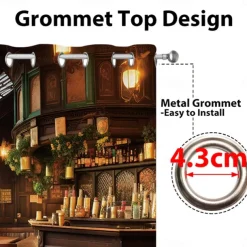 2 Panels Vintage Bar Curtain Drapes Blackout Curtain For Living Room Bedroom Kitchen Window Treatments Thermal Insulated Room Darkening