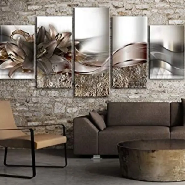 5 Panels Wall Art Canvas Flower Lily Prints Posters Painting Home Decoration Wall Hanging Gift Rolled Canvas No Frame Unframed Unstretched