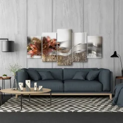 5 Panels Wall Art Canvas Flower Lily Prints Posters Painting Home Decoration Wall Hanging Gift Rolled Canvas No Frame Unframed Unstretched