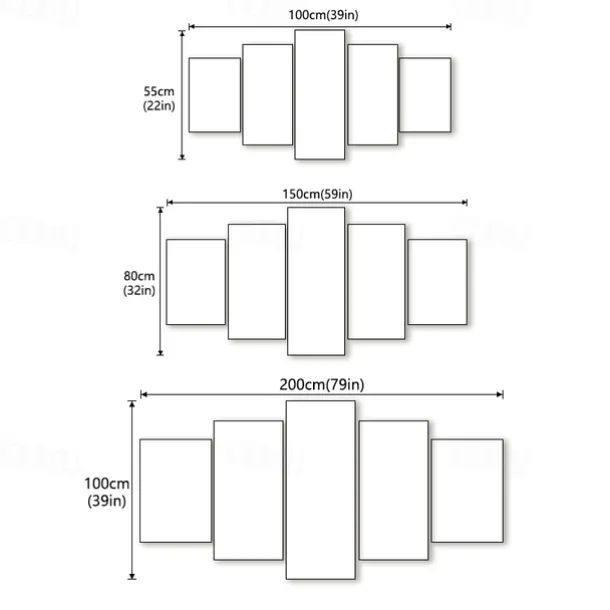 5 Panels Wall Art Canvas Prints Painting Artwork Picture Horse Painting Home Decoration Decor Rolled Canvas No Frame Unframed Unstretched