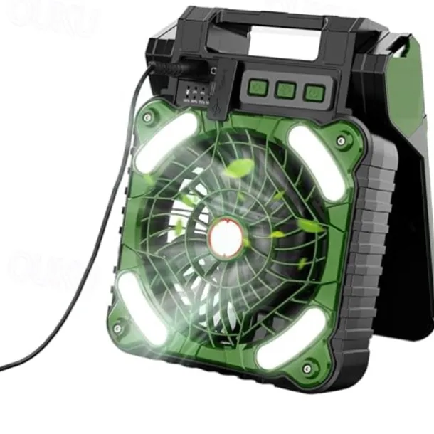 1 Pc Outdoor Solar Fan Light Portable Usb Solar Dual-Use Charging Adjustable Wind Speed For Mobile Phone Charging Camping Light Fan