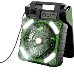 1 Pc Outdoor Solar Fan Light Portable Usb Solar Dual-Use Charging Adjustable Wind Speed For Mobile Phone Charging Camping Light Fan