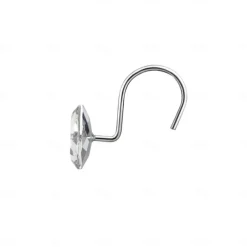12 Pcs Acrylic Decorative Rolling Diamond Shower Curtain Hooks Rust Proof Rhinestones Crystal Bling Shower Curtain Hooks for Curtain and Shower Rod, Clear Round