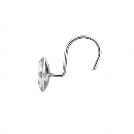 12 Pcs Acrylic Decorative Rolling Diamond Shower Curtain Hooks Rust Proof Rhinestones Crystal Bling Shower Curtain Hooks for Curtain and Shower Rod, Clear Round