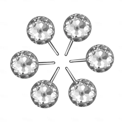 12 Pcs Acrylic Decorative Rolling Diamond Shower Curtain Hooks Rust Proof Rhinestones Crystal Bling Shower Curtain Hooks for Curtain and Shower Rod, Clear Round
