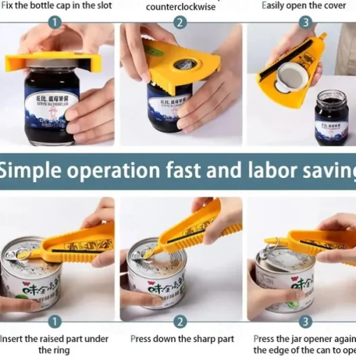2 PCS Can Opener Multifunctional Bottle Opener Jar Opener for Beer Coke Jam Beverage
