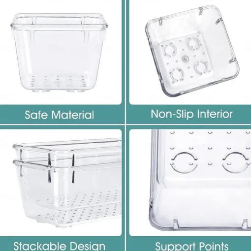 25 PCS Clear Plastic Drawer Organizers Set, 4-Size Versatile Bathroom and Vanity Drawer Organizer Trays, Storage Bins for Makeup, Bedroom, Kitchen Gadgets Utensils and Office