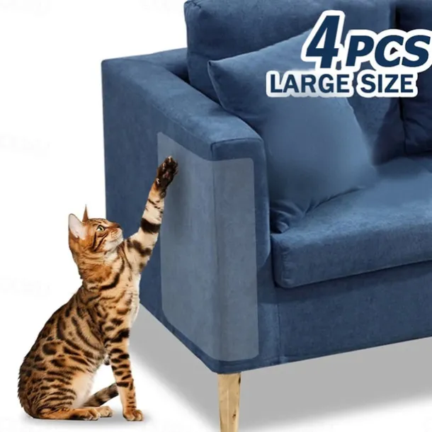 4 Pcs 14*48cm Couch Cat Scratch Guards Mat Scraper Cat Tree Scratching Claw Post Protector Sofa For Cats Scratcher Paw Pads Pet Furniture