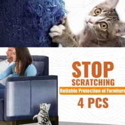 4 Pcs 14*48cm Couch Cat Scratch Guards Mat Scraper Cat Tree Scratching Claw Post Protector Sofa For Cats Scratcher Paw Pads Pet Furniture