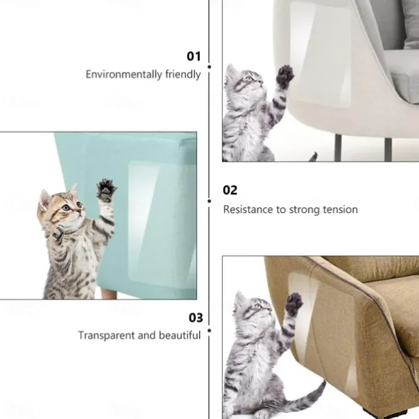 4 Pcs 14*48cm Couch Cat Scratch Guards Mat Scraper Cat Tree Scratching Claw Post Protector Sofa For Cats Scratcher Paw Pads Pet Furniture