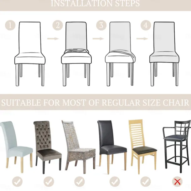 2 Pcs Dining Chair Cover Burgundy Water Repellent Stretch Chair Seat Slipcover Spandex with Elastic Bottom Protector for Dining Room Wedding Ceremony Durable Washable