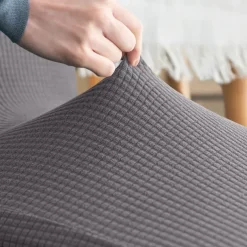 2 Pcs Dining Chair Cover Burgundy Water Repellent Stretch Chair Seat Slipcover Spandex with Elastic Bottom Protector for Dining Room Wedding Ceremony Durable Washable