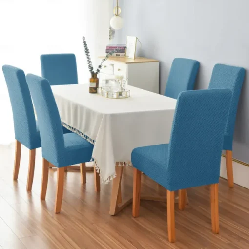 6 Pcs Dining Chair Cover Burgundy Stretch Chair Seat Slipcover Spandex with Elastic Bottom Protector for Dining Room Wedding Ceremony Durable Washable
