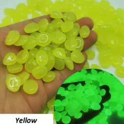 500 Pcs Glow in the Dark Garden Pebbles For Sidewalk Garden Terrace Lawn Garden Patio Fish Tank Aquarium Decoration Glow Stone