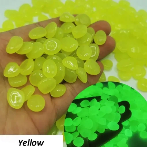 500 Pcs Glow in the Dark Garden Pebbles For Sidewalk Garden Terrace Lawn Garden Patio Fish Tank Aquarium Decoration Glow Stone