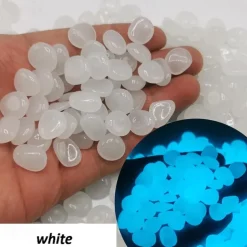 500 Pcs Glow in the Dark Garden Pebbles For Sidewalk Garden Terrace Lawn Garden Patio Fish Tank Aquarium Decoration Glow Stone
