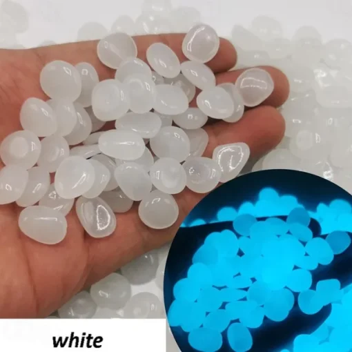 500 Pcs Glow in the Dark Garden Pebbles For Sidewalk Garden Terrace Lawn Garden Patio Fish Tank Aquarium Decoration Glow Stone