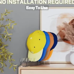 2 Pcs Hat Stand for Baseball Caps, No Install Acrylic Hat Organizer for 14 Baseball Caps, Hat Racks for Baseball Caps Display and Organizer for Bedroom, Closet, Dresser, Office