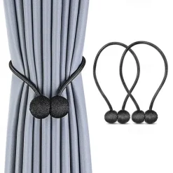 2 Pcs Magnetic Curtain Tie Backs Window Gold Curtain Tiebacks Buckles Holdbacks Clip for Home Bedroom Office Decorative Curtain