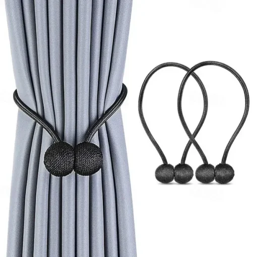 2 Pcs Magnetic Curtain Tie Backs Window Gold Curtain Tiebacks Buckles Holdbacks Clip for Home Bedroom Office Decorative Curtain