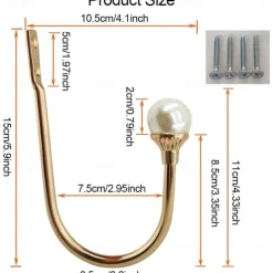 2 Pcs Metal Curtain Holdback Curtain Tie Backs Drapery Tiebacks Accessories Window Treatments Buckles Wall Hooks for Home Hotel Window Decor