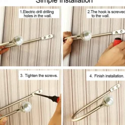 2 Pcs Metal Curtain Holdback Curtain Tie Backs Drapery Tiebacks Accessories Window Treatments Buckles Wall Hooks for Home Hotel Window Decor