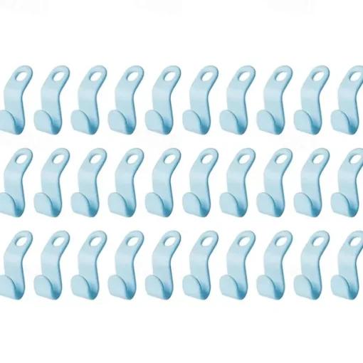 30 PCS Mini Clothes Hanger Connector Hooks Plastic Cascading Organizer Rack Space Saving for Closet