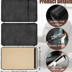 3 Pcs Recliner Headrest Protector Faux Leather Headrest Cover for Recliner Chair Arm Covers Recliner Headrest Cover with Elastic Straps And Pocket Recliner Armrest Covers