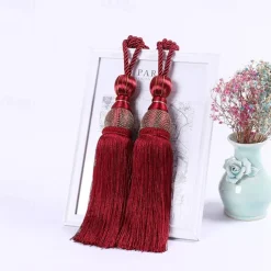 2 Pcs Rope Curtain Tassel Tie Backs Curtain Fringe Tiebacks Holdbacks Window Drapes Curtain Supplies Rope Room Accessories