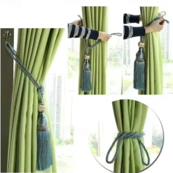 2 Pcs Rope Curtain Tassel Tie Backs Curtain Fringe Tiebacks Holdbacks Window Drapes Curtain Supplies Rope Room Accessories