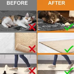 8 PCS Rug Tape, Reusable Washable Carpet Tape, Double Sided Non-Slip Rug Pads for Hardwood Floors, Rug Stoppers for Area Rugs, Black