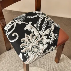 2 Pcs Seat Covers for Dining Room Stretch Seat Slipcover Removable Washable Upholstered Chair Cushion Slipcovers for Kitchen Office