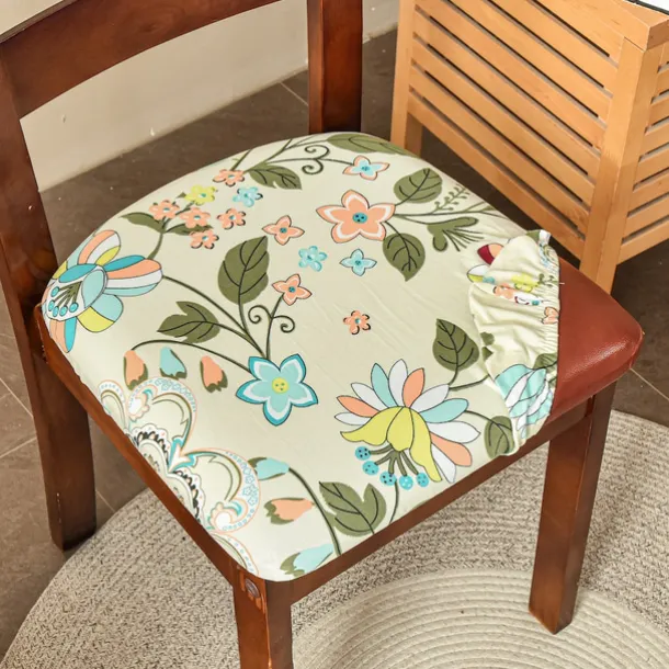 2 Pcs Seat Covers for Dining Room Stretch Seat Slipcover Removable Washable Upholstered Chair Cushion Slipcovers for Kitchen Office