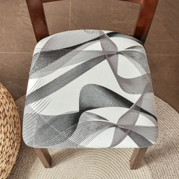 2 Pcs Seat Covers for Dining Room Stretch Seat Slipcover Removable Washable Upholstered Chair Cushion Slipcovers for Kitchen Office